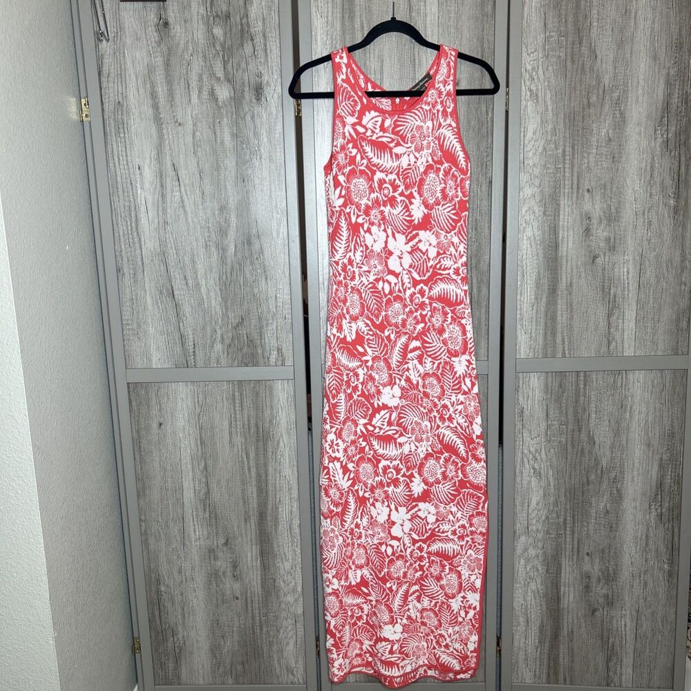 Tommy Bahama Del Lago Dress Floral Maxi Knit Bodycon Sleeveless